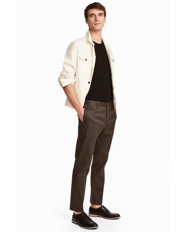 شلوار مردانه کتان سبز لجنی H&M